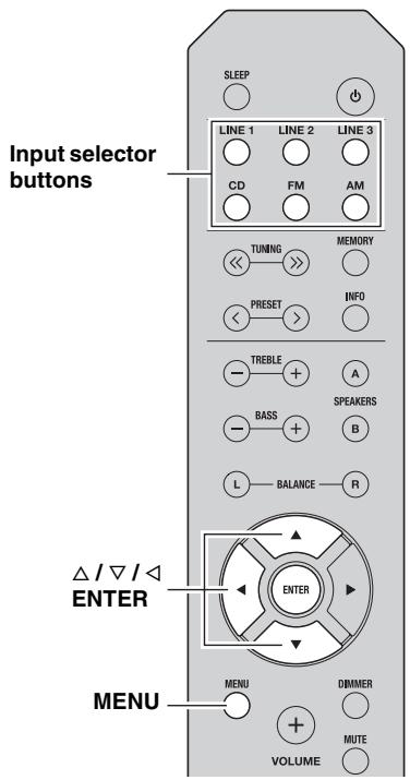 YAMAHA R-S201 - SETTING THE OPTION MENU FOR EACH INPUT SOURCE - 1