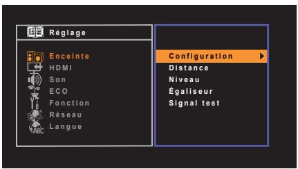 YAMAHA RX-V473 - Configuration des diverses fonctions (menu Réglage) - 3