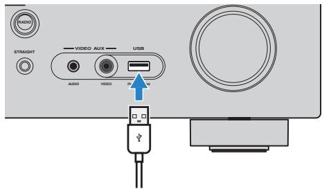 YAMAHA RX-V473 - Raccordez le cable USB à la prise USB. - 1