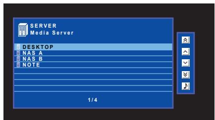 YAMAHA RX-V473 - Appuyez à plusieurs reprises sur NET pour sélectionner « SERVER » comme source d'entrée. - 1