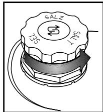 WHIRLPOOL ADG 4440 FD - Filling the salt reservoir - Dissolve limescale (not necessary if water hardness level is set to "soft")! - 1