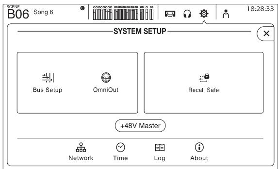 YAMAHA TF5/TF3/TF1 - Appuyez sur l'icône SYSTEM SETUP - 2