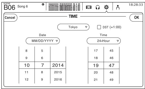 YAMAHA TF5/TF3/TF1 - Appuyez sur le bouton TIME. - 1
