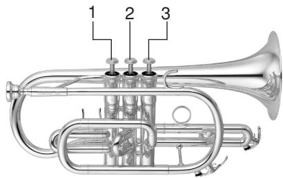 YAMAHA TRUMPET/CORNET/FLUGELHORN/ROTARY TRUMPET - Le piston produit un son métallique quand il est pressé. - 2