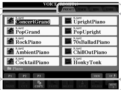 YAMAHA TYROS5 - Configuration de l'écran File Selection - 6