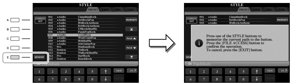 YAMAHA TYROS5 - Mémorisation des chemins d'accès aux morceaux/styles - 1
