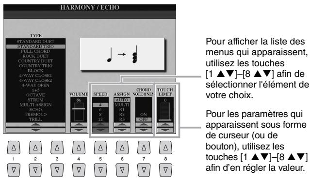 YAMAHA TYROS5 - Touches [1 ▲▼]-[8 ▲▼] - 2