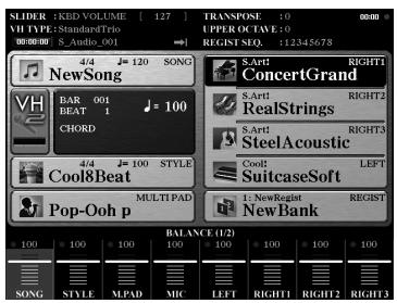 YAMAHA TYROS5 - Pour quitter le mode Ensemble Voice, il vous suffit de selectionner une sonorité autre que Ensemble Voice. - 1