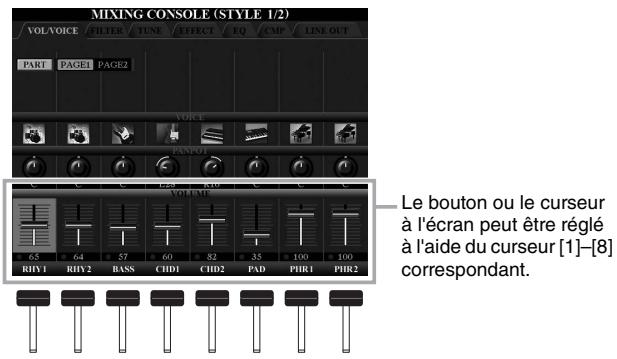 YAMAHA TYROS5 - Curseurs [1]-[8] - 1