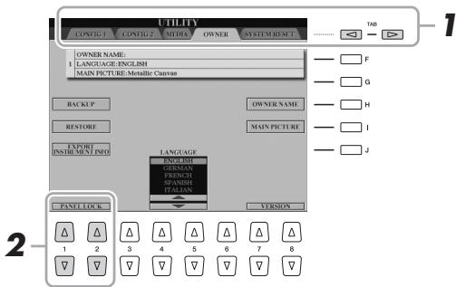 YAMAHA TYROS5 - Verrouillage des réglages de panneau (Panel Lock) - 1