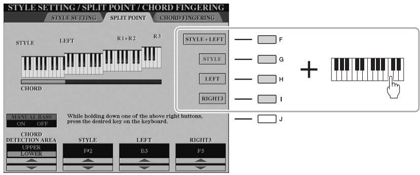 YAMAHA TYROS5 - Spécifiez le point de partage. - 1