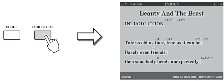 YAMAHA TYROS5 - Affichage des paroles (texte) - 1