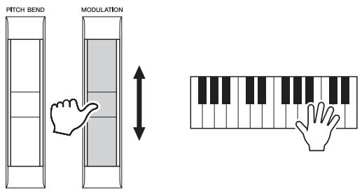 YAMAHA TYROS5 - Utilisation de la molette de modulation - 1