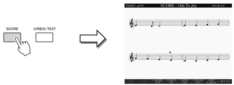 YAMAHA TYROS5 - Affichage de la notation musicale (Score) - 1