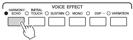 YAMAHA TYROS5 - Activez la touche [HARMONY/ECHO]. - 1