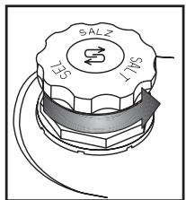 WHIRLPOOL ADG 7620 FD - Remplissez le réseau à sel - Le sel dissout le tarte (opération superflue si le niveau de durée de l'eau est réglé sur "douce"!) - 1