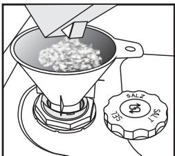 WHIRLPOOL ADG 7620 FD - Remplissez le réseau à sel - Le sel dissout le tarte (opération superflue si le niveau de durée de l'eau est réglé sur "douce"!) - 3