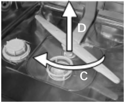 WHIRLPOOL ADP 6837 PC - Bras d'aspersion inférieur : - 1