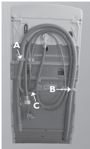 WHIRLPOOL AWE 8779 GG - Raccordement du tuyau de vidange - 1