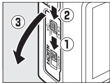 NIKON AW1 - Mettez l'appareil photo hors tension et ouvrez le volet des connecteurs. - 1