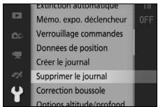 NIKON AW1 - Sélectionnez supprimer le journal. - 2