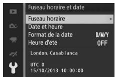 NIKON AW1 - Fuseau horaire et date - 1