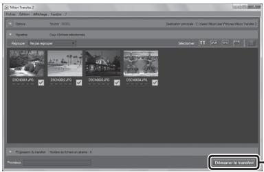 NIKON COOLPIX L31 - Àprous le démarrage de Nikon Transfer 2, cliquez sur Demarrer le transfert. - 1