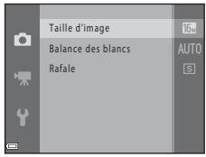 NIKON COOLPIX L31 - Options disponibles dans les menus Prise de vue - 3