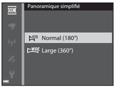 NIKON COOLPIX S9700 - Sélectionnez Normal (180°) ou Large (360°) comme plage de prise de vue et appuyez sur OK. - 1