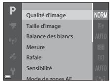 NIKON COOLPIX S9700 - Fonctions pouvant être régles à l'aide de la commande MENU (Menu Prise de vue) - 3