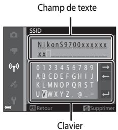 NIKON COOLPIX S9700 - Saisie de caractères pour SSID et Mot de passer - 1