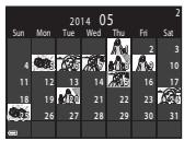 NIKON COOLPIX S9700 - Visualisation par planche d'imagettes, Affichage en mode calendrier - 5