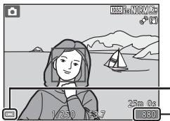 NIKON COOLPIX S9700 - Vérifiez l'indicateur du niveau de charge de l'accumulateur et le nombre de vues restantes. - 1