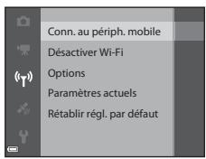 NIKON COOLPIX S9700 - Utilisez les touches  du sélecteur multidirectionnel pour selectionner Conn. au périp. mobile et appuyez sur K . - 1