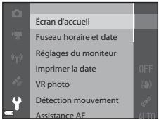 NIKON COOLPIX S9700 - Fonctions pouvant être régées à l'aide de la commande MENU (Menu configuration) - 1