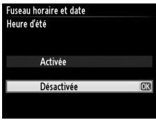 NIKON D610 - Activer ou désactiver l'heure d'été. - 2