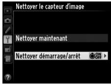 NIKON D610 - Sélectionner Nettoyer démarrage/arrêt. - 2