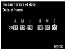 NIKON D610 - Régler la date et l'heure. - 2