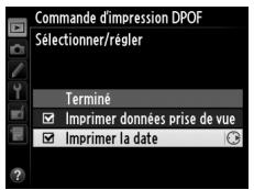 NIKON D610 - Sélectionner les options d'impression. - 1