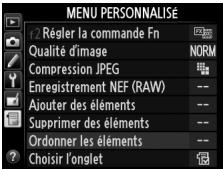 NIKON D610 - Quitter et retourner au Menu personnalisé. - 2