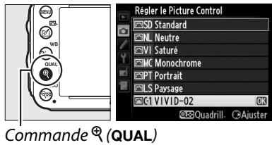 NIKON D610 - Appuyer sur ⊕ (QUAL). - 1