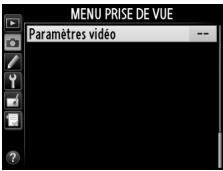 NIKON D610 - Sélectionner Paramètres vidéo. - 2