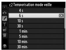 NIKON D610 - c2 : Temporisation mode veille - 2