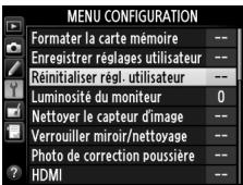 NIKON D610 - Sélectionner Réinitialiser régl. utilisateur. - 2