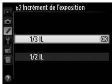NIKON D610 - b2 : Incrément de l'exposition - 1