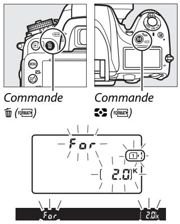 NIKON D610 - Appuyer sur les commandes 📋 (FORMAT) et 🕒 (FORMAT). - 1