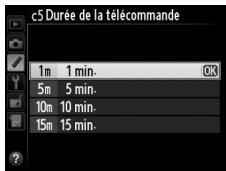 NIKON D610 - c5 : Durée de la télécommande - 1