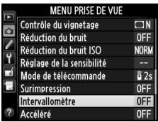 NIKON D610 - Sélectionner Intervallomètre dans le menu Prise de vue. - 2