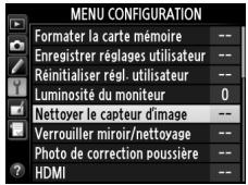 NIKON D610 - Sélectionner Nettoyer le capteur d'image dans le menu Configuration. - 2