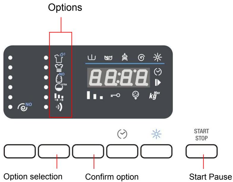 WHIRLPOOL AWZ 712 - SELECTING AND CONFIRMING OPTIONS - 1